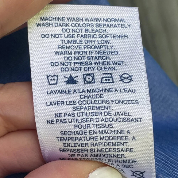 NWOT Lands’ End Boys 100% Cotton No-Iron Pinpoint Dress Shirt Size 16 Blue - Picture 9 of 9